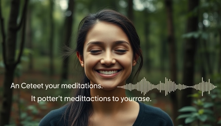 Connecting Lands and Mental Health meditation promo with smiling woman