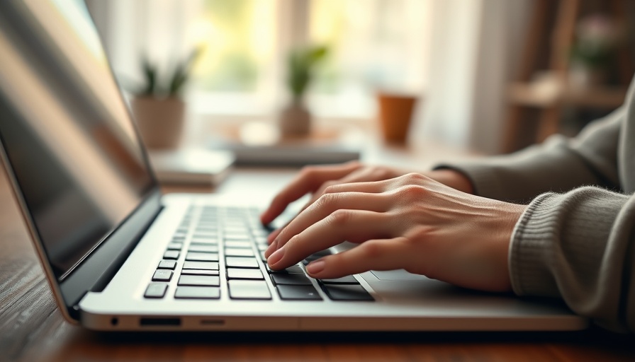 Hands typing on a laptop, highlighting online safety for kids.