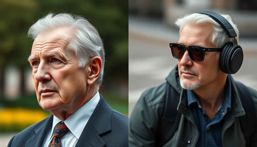 Contrast portrait of two men, formal and casual, outdoors.