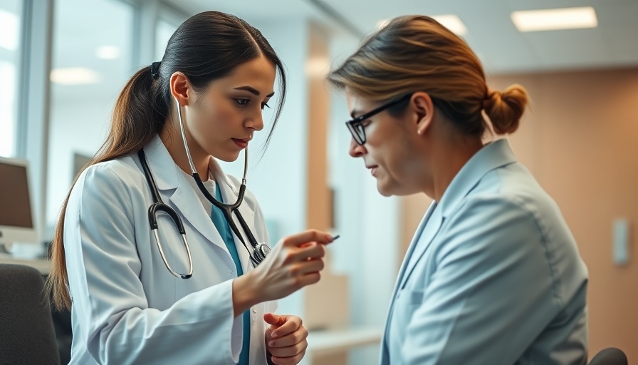 Doctor examining patient's heart health with stethoscope