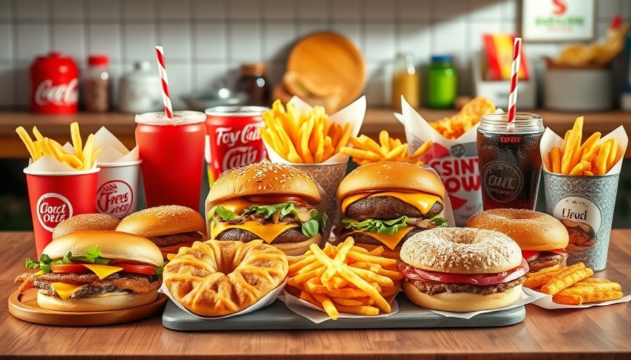 Colorful display of junk food highlighting advertising impact on children.