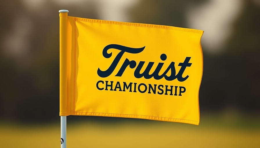 Yellow Truist Championship flag showcasing logo and details.