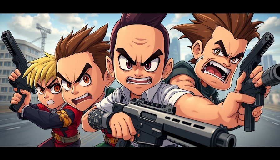 Vibrant cartoon characters in a dynamic pose with a city skyline, symbolizing the end of AAA gaming and live service games.