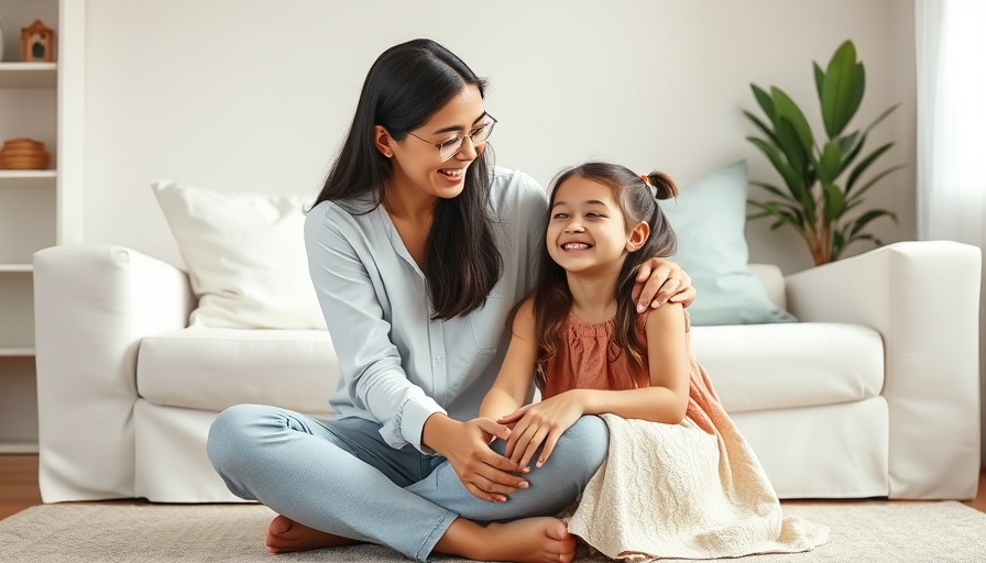 Mindful communication with kids in a cozy living room setting.
