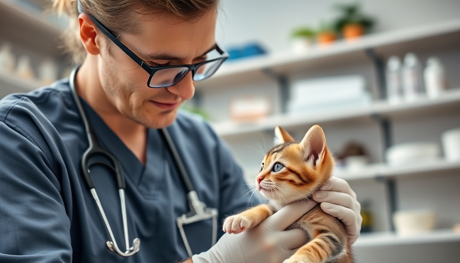 Veterinarian with kitten in clinic, Pets Best pet insurance review 2025 context.