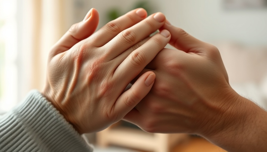 Supportive hands during Utah mental health crisis discussion.