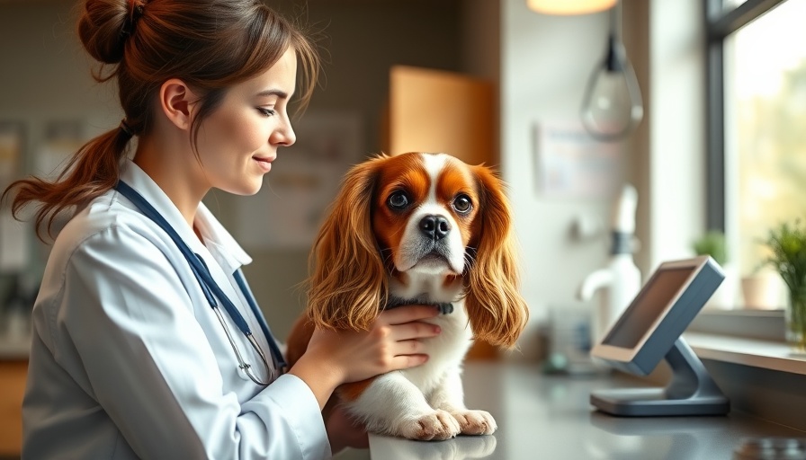 Pet insurance that pays the vet directly; woman at clinic with dog.