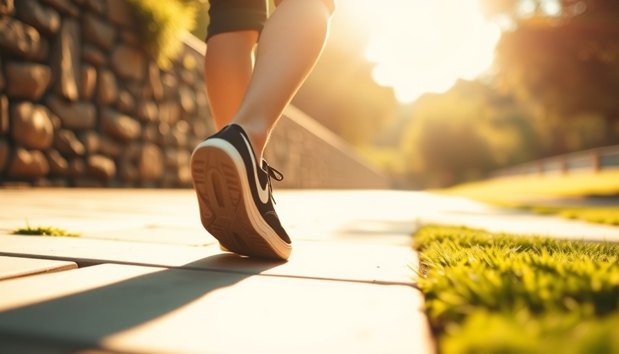 Impact of walking style on heart health: person walking on sunny path