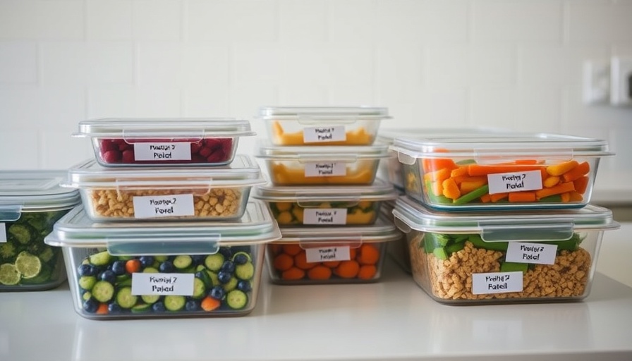 Healthy meal prep services in Minot featuring labeled containers.