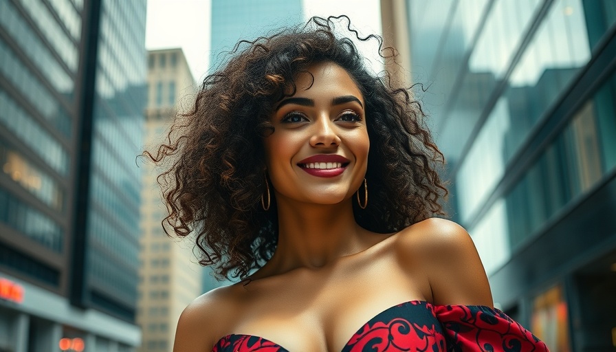Elegant woman in stylish attire against urban backdrop, reflecting on toxic workplace.