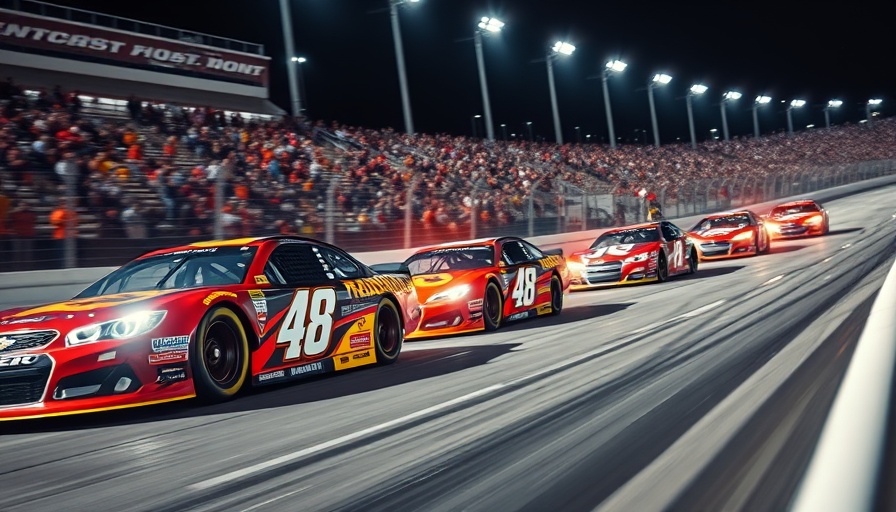 Coca-Cola 600 NASCAR race cars in intense, high-speed competition.