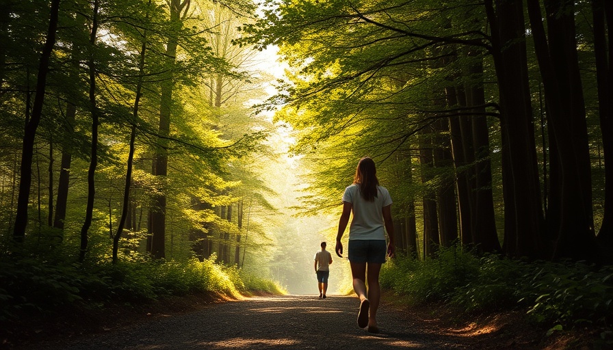 Serene forest walk symbolizing freedom from tech overload.