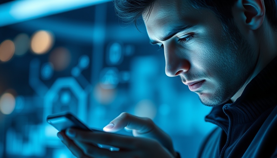Future of work AI impact with smartphone and digital icons.