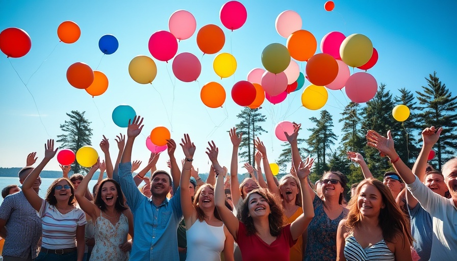 Community gathering releases balloons in support of Kids Online Safety Bill.