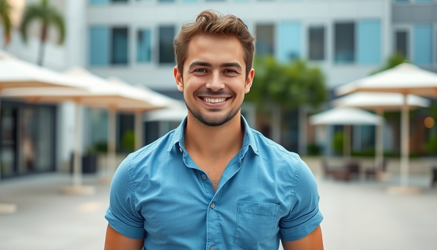 Man smiling outdoors, related to Mental Health Awareness in Toxic Work Culture.