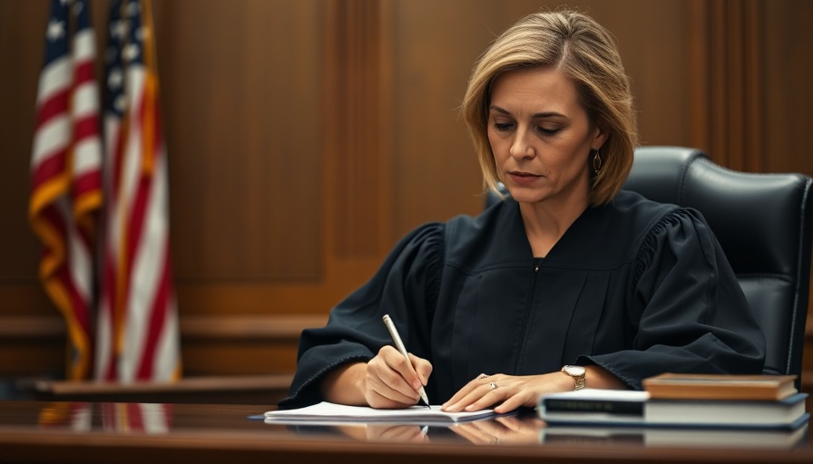 Community Champion of Mental Health: female judge in courtroom.
