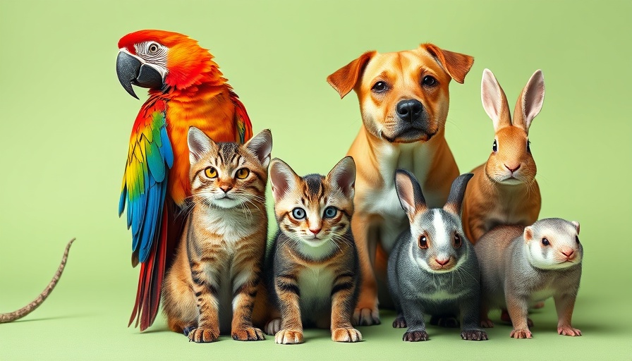 Colorful range of pets, ideal for expensive pet insurance concepts.