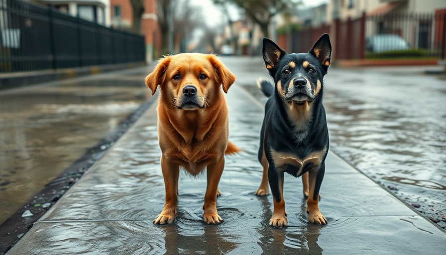 PetSure emergency coverage extension: Two dogs during a flood.
