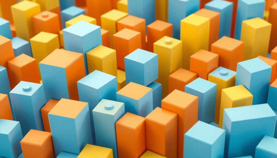 Abstract geometric blocks in a cityscape representing gracious professionalism.