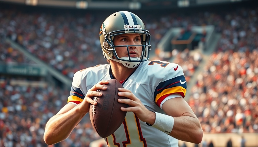 Quarterback preparing to throw in stadium, 2025 NFL futures.