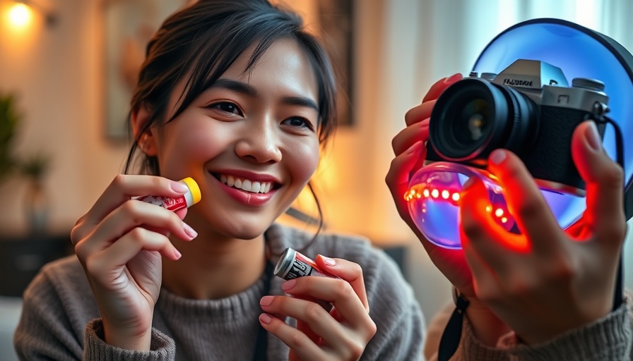 Young woman using lip balm; best self-care products scene.