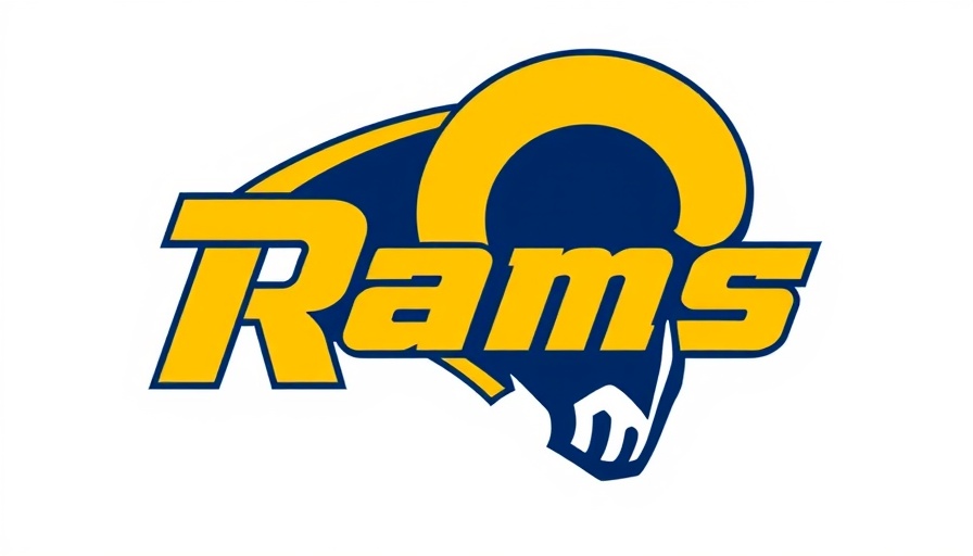Los Angeles Rams logo, striking blue and gold design.