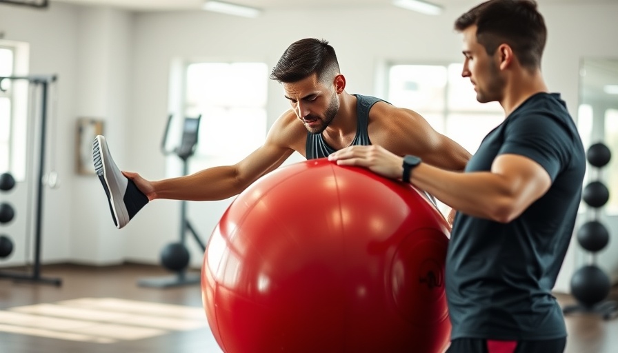 Exercise extends life better than drugs: man on stability ball.