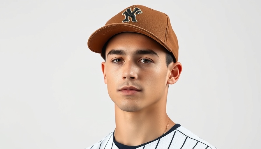 Gavin Sheets Injury: Young athlete in brown cap and pinstripe uniform.