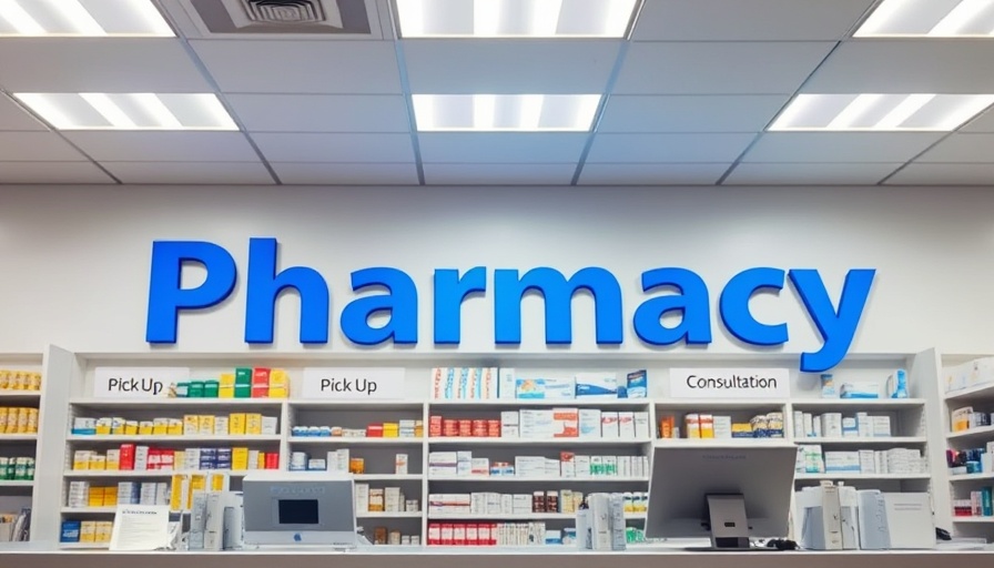 Retail pharmacy counter highlighting Walmart Medicare benefits.
