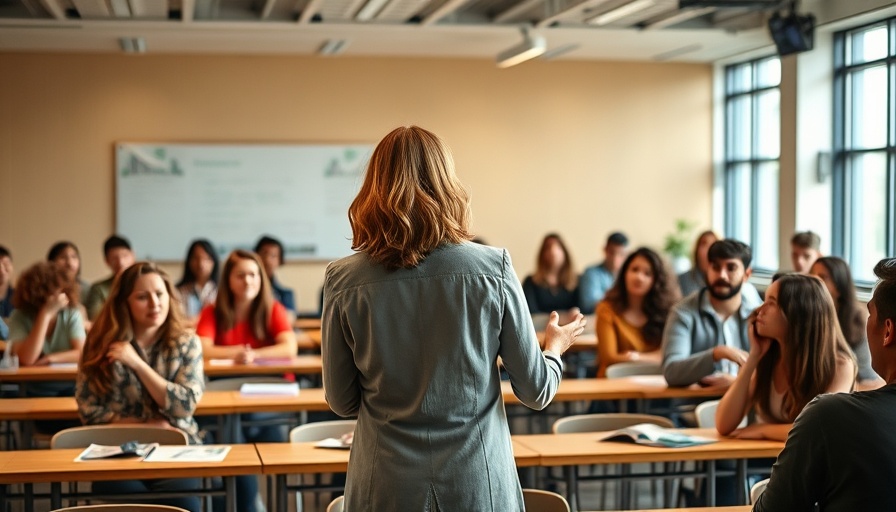 Female speaker in a modern classroom discussing tribal finance education.