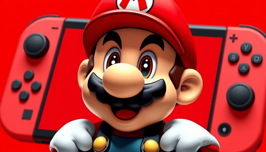 Animated Mario with dollar signs on Nintendo Switch, price increase theme.