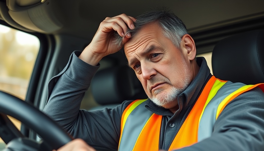 Stressed man in van holding head, indicating mental health struggle in business.