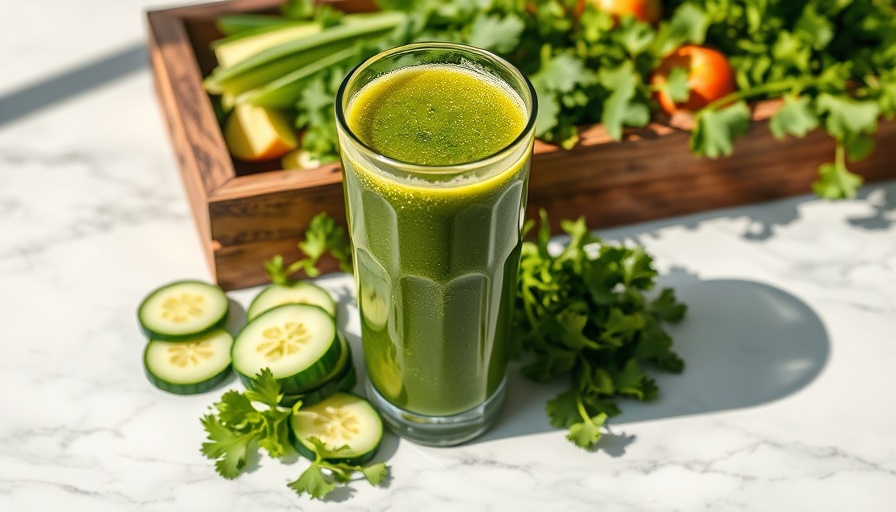 Healthy to Drink Green Juice Every Day: Fresh green juice with cucumbers.