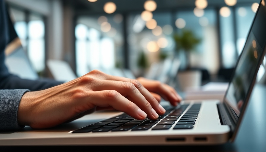 Hands typing on laptop highlighting work-life balance issues.