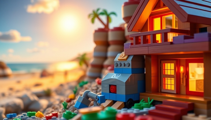 Colorful LEGO blocks exploring dynamic environments in 'Couch Co-Op Gaming LEGO Voyagers'.