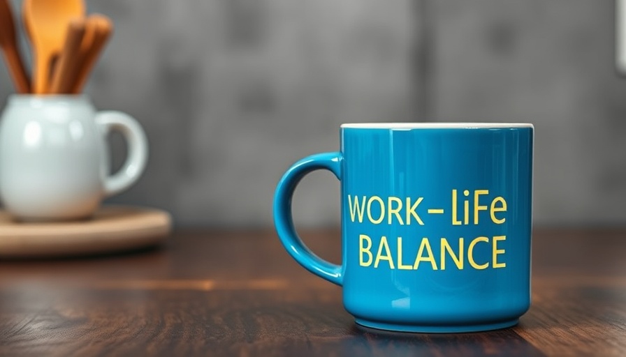 Coffee break with work-life balance concept on table.