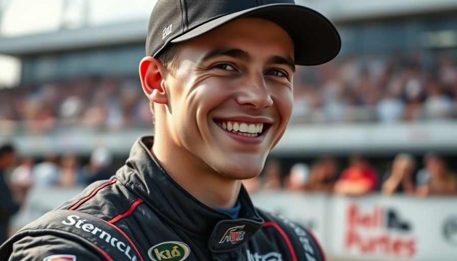 Mike Harmon Racing returns to NASCAR with young driver in racing suit smiling.