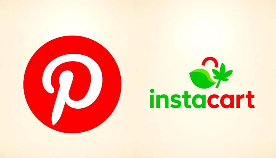 Pinterest Instacart partnership logos on beige background