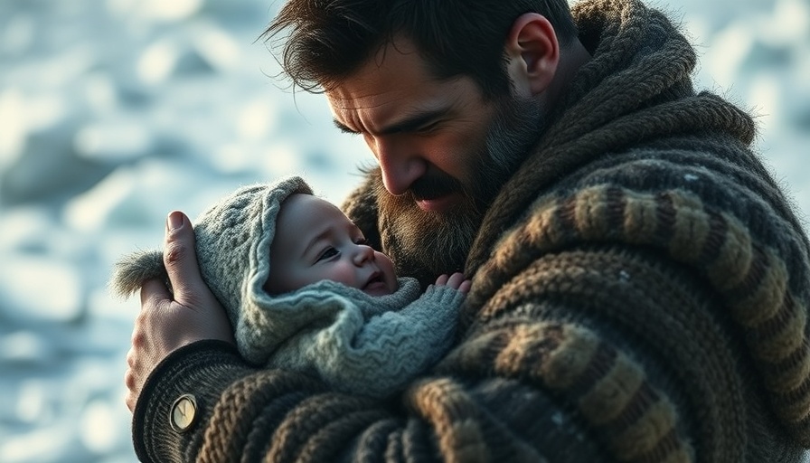 Rugged man nurturing an infant in icy setting, Death Stranding recap for Death Stranding 2.