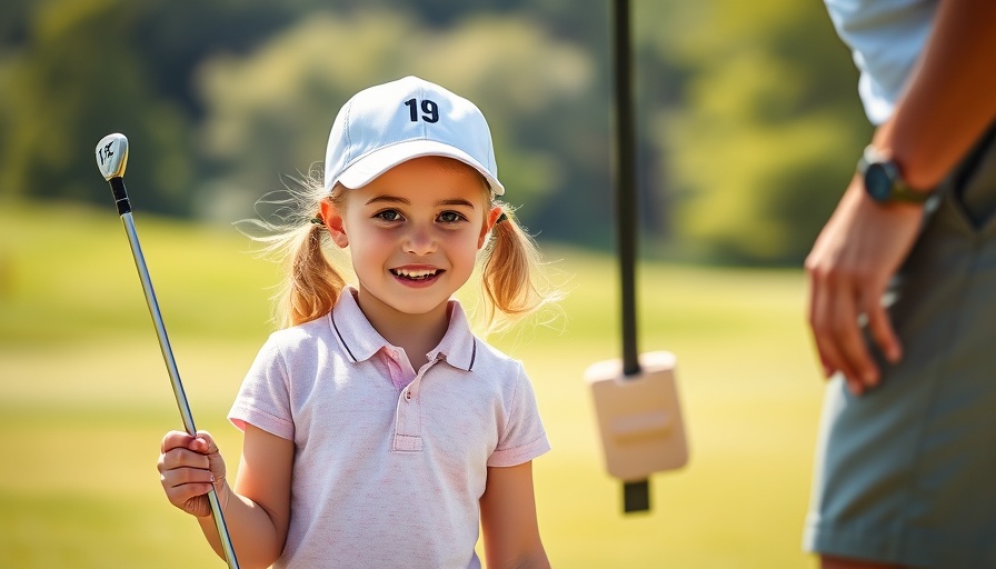 Young girl at Little People's Golf Championships receiving coaching
