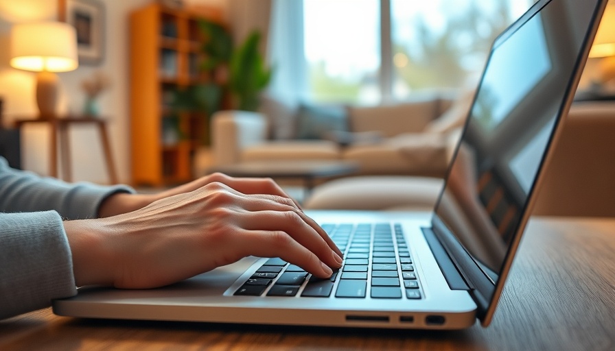 Close-up of typing hands in a cozy room, protecting children online safety.
