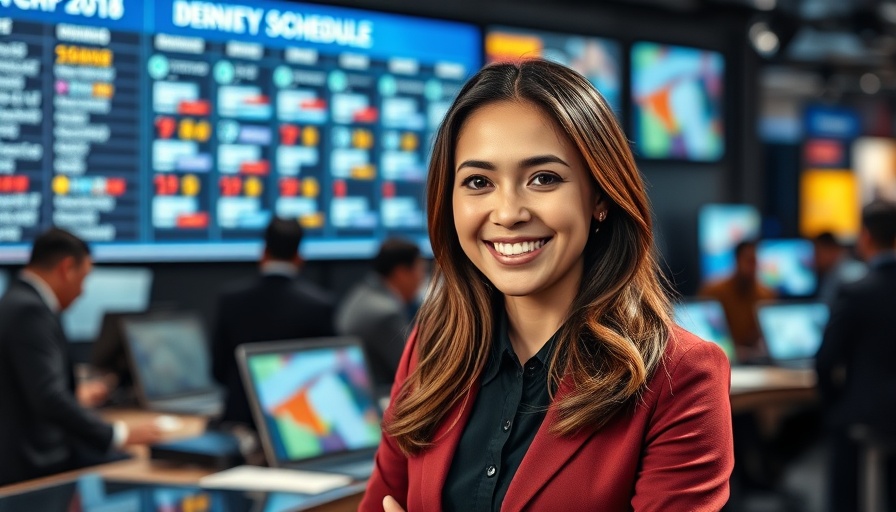 Confident journalist hosting a news segment, highlighting work-life balance in journalism.
