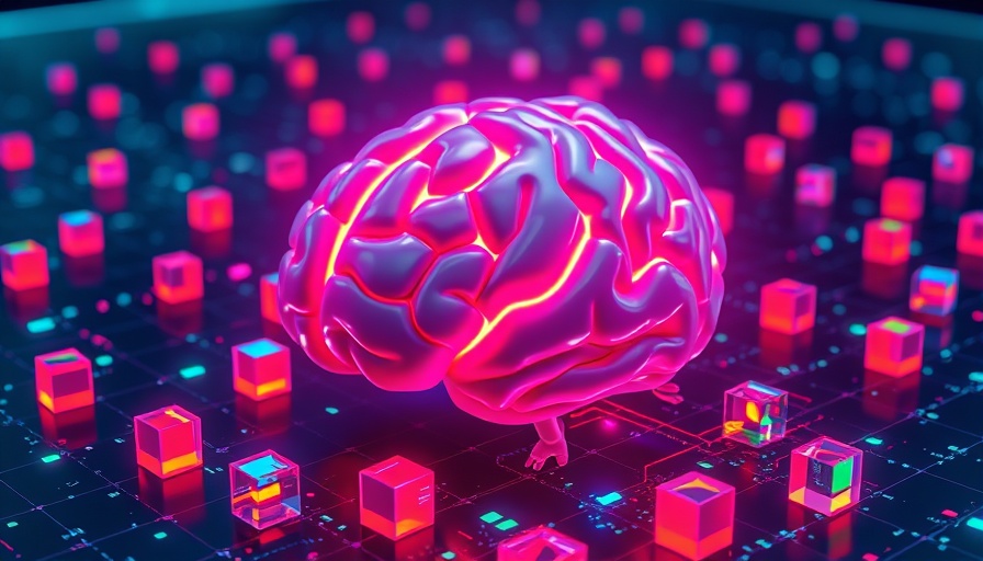 Futuristic neon brain symbolizing AI agents workplace collaboration.