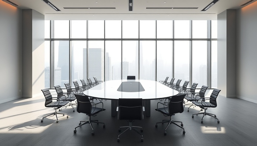 Modern boardroom setup emphasizing workplace culture.