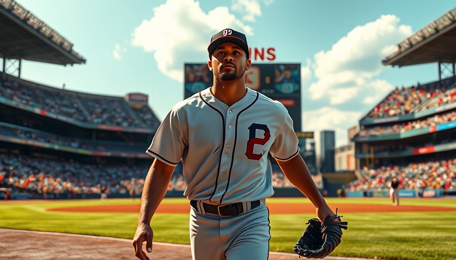 Chase Burns MLB debut, player confidently walks onto field with glove, stadium backdrop.