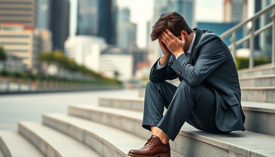 Work-related mental illness in Japan depicted by stressed businessperson.