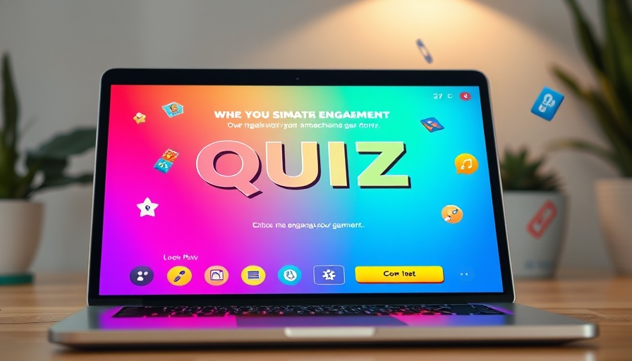 Interactive quiz with gamification on laptop screen.