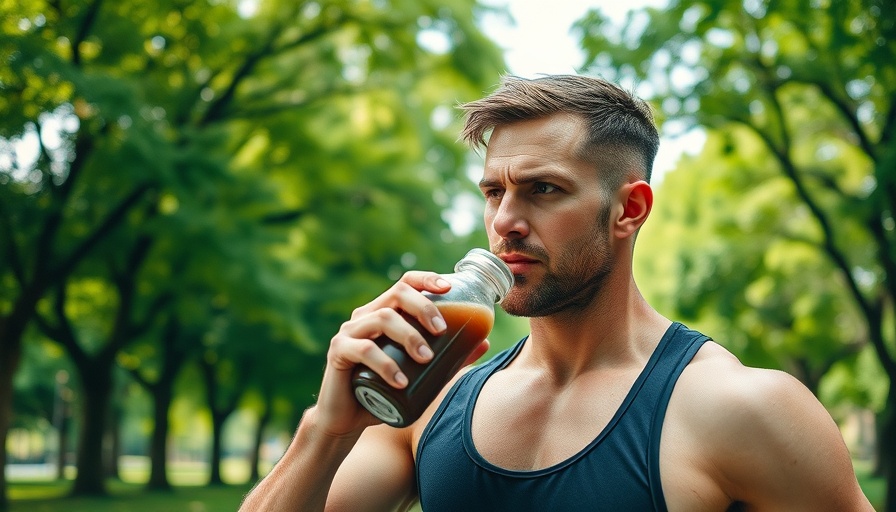 Mature man drinking sports drink in park, Deodorant for Sports