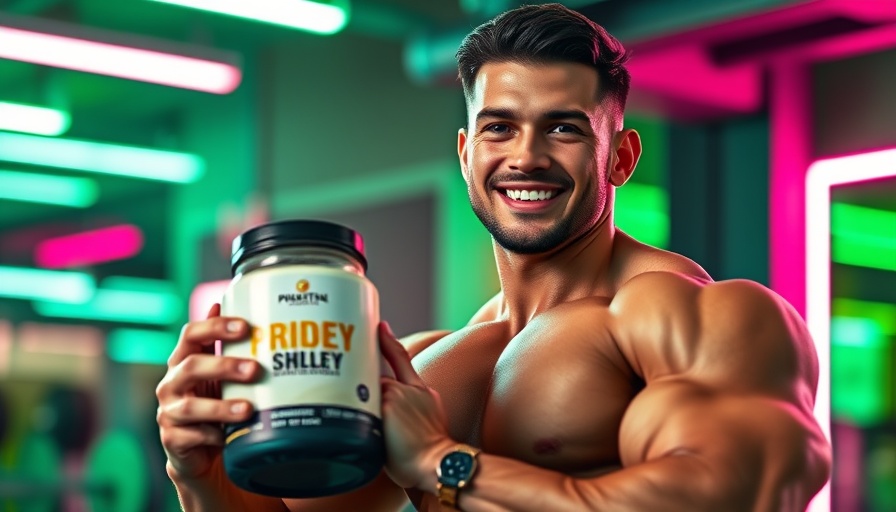 Muscular man flexing in gym, illustrating a realistic fitness transformation.