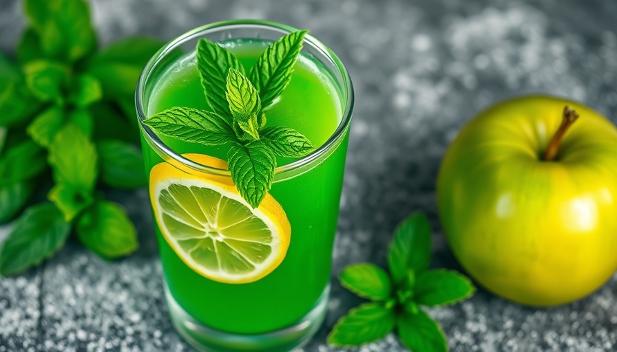Green juice with lemon and mint, benefits for athletes.